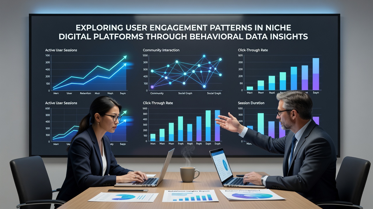 Infographic illustrating time-based behavioral engagement trends in niche online communities