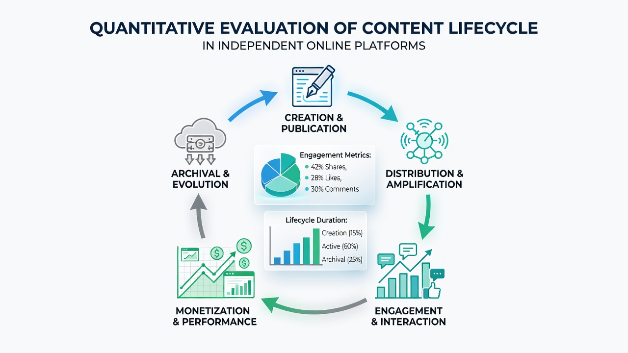 Quantitative Evaluation of Content Lifecycle in Independent Online Platforms